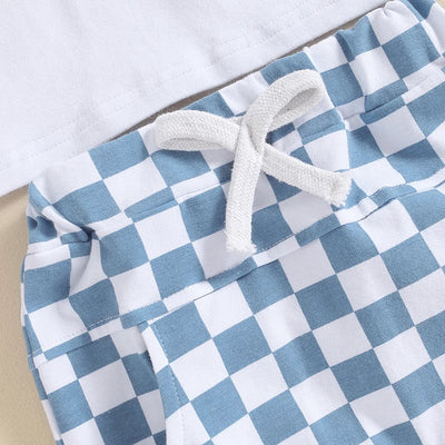 Chłopięcy komplet ze spodenkami w szachownicę-Babylette