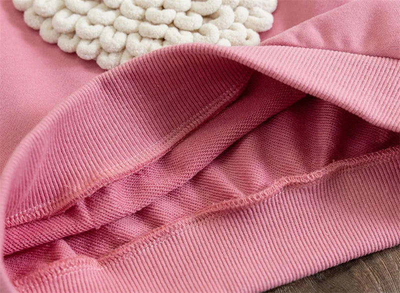 Dziewczęca bluza z motywem serduszka i bufiastym rękawkiem-Babylette
