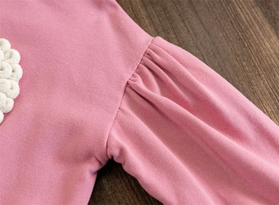 Dziewczęca bluza z motywem serduszka i bufiastym rękawkiem-Babylette