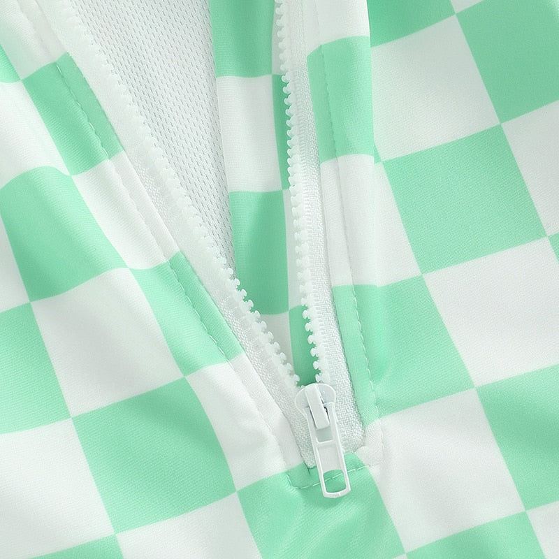 Dziewczęcy strój kąpielowy w szachownicę-Babylette