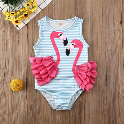 Dziewczęcy strój kąpielowy z flamingiem-Babylette