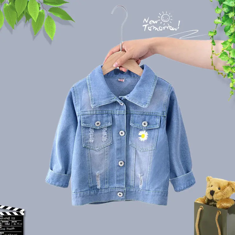 Dżinsowa kurtka ze stokrotką-Babylette