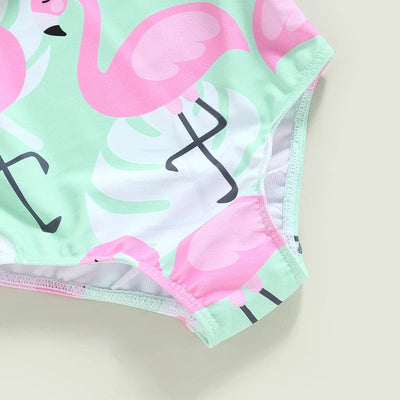 Jednoczęściowy strój kąpielowy z flamingami-Babylette