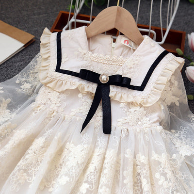 Koronkowa sukienka dziewczęca w stylu retro-Babylette