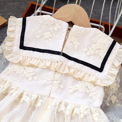 Koronkowa sukienka dziewczęca w stylu retro-Babylette