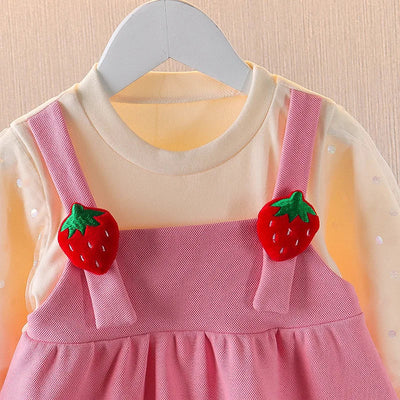 Niemowlęca sukienka z truskawkowym motywem-Babylette