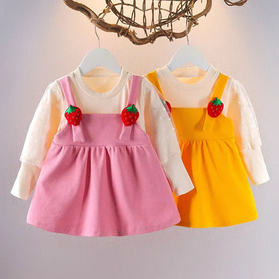 Niemowlęca sukienka z truskawkowym motywem-Babylette