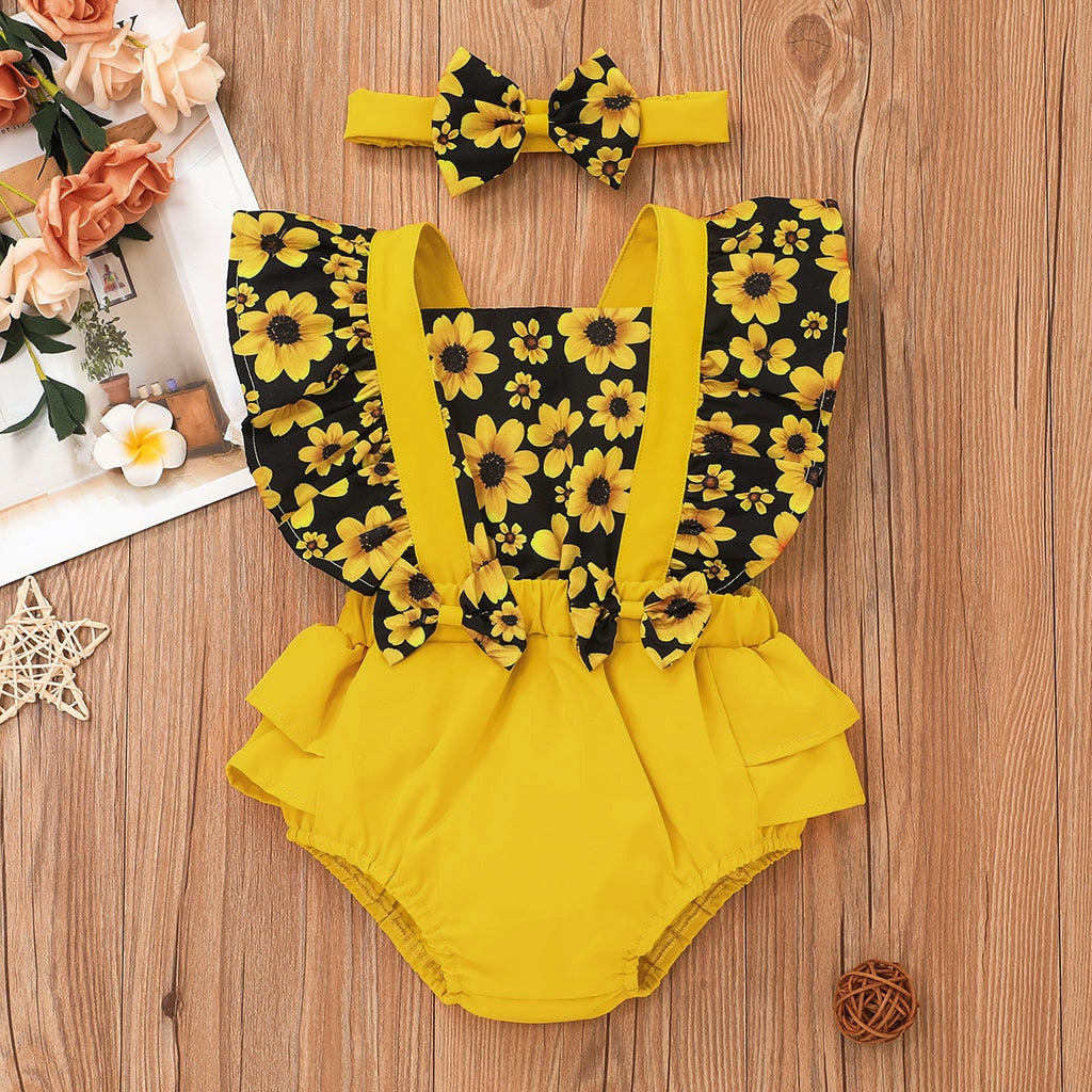 Niemowlęce body w żółte kwiatuszki-Babylette