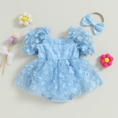 Niemowlęce body z kwiatowymi naszywkami-Babylette