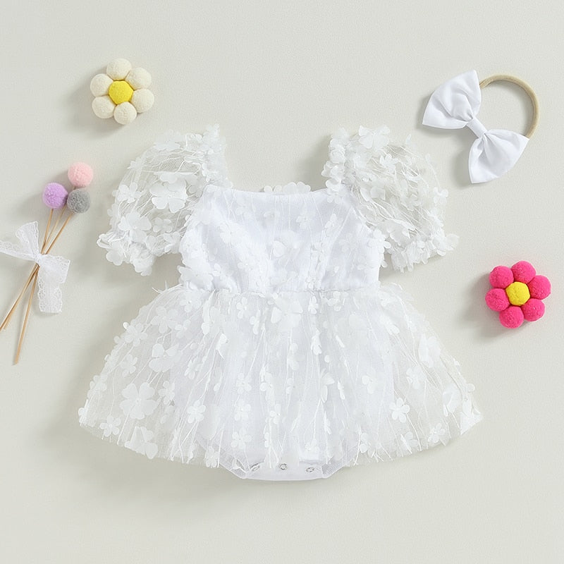 Niemowlęce body z kwiatowymi naszywkami-Babylette