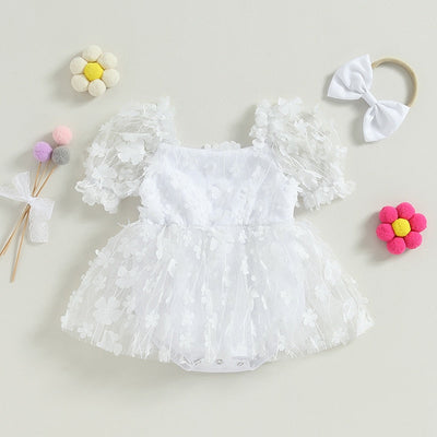 Niemowlęce body z kwiatowymi naszywkami-Babylette