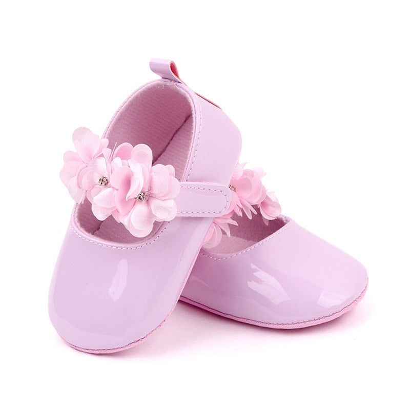 Niemowlęce buciki z kwiatuszkami-Babylette