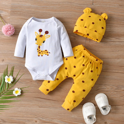 Niemowlęcy komplet z czapeczką i motywem żyrafy-Babylette