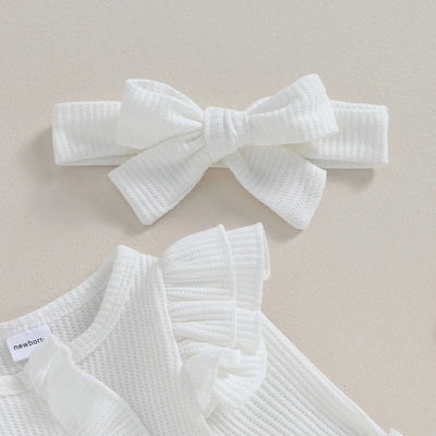 Niemowlęcy pajacyk prążkowany z falbankami-Babylette