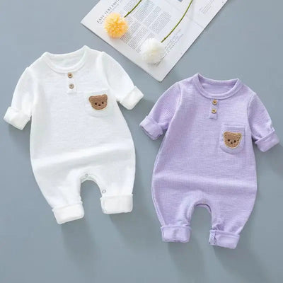 Niemowlęcy pajacyk z kieszonką z misiem-Babylette