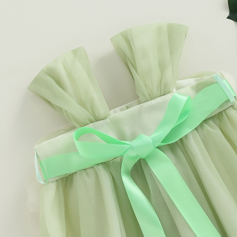 Zielona tiulowa sukieneczka niemowlęca