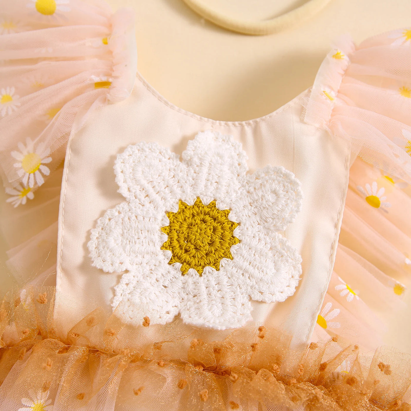 Body dla niemowląt z falbankami i kwiatuszkiem