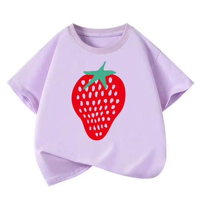Kolorowy t-shirt dziewczęcy z nadrukiem