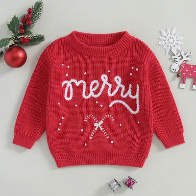 Dziecięcy sweterek bożonarodzeniowy z napisem