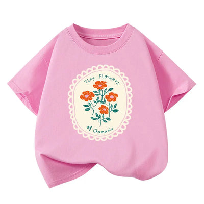 Kolorowy t-shirt dziewczęcy z nadrukiem