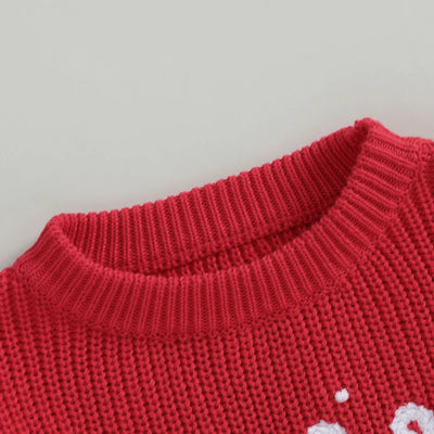 Dziecięcy sweterek bożonarodzeniowy z napisem