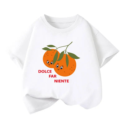 Kolorowy t-shirt dziewczęcy z nadrukiem