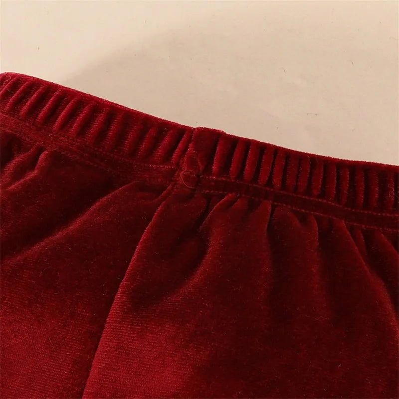 Niemowlęcy komplet świąteczny z welurowym wykończeniem