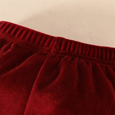 Niemowlęcy komplet świąteczny z welurowym wykończeniem