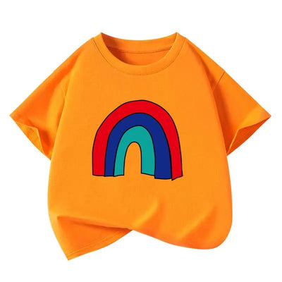 Kolorowy t-shirt dziewczęcy z nadrukiem