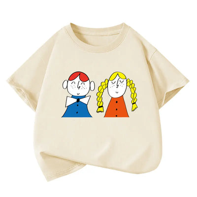 Kolorowy t-shirt dziewczęcy z nadrukiem