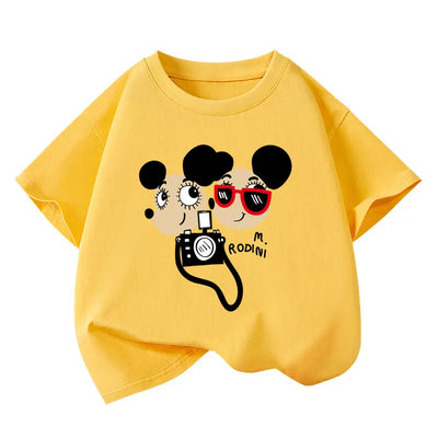 Kolorowy t-shirt dziewczęcy z nadrukiem