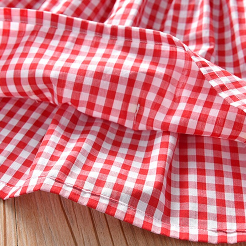 Sukienka w kratkę ze stokrotkami-Babylette