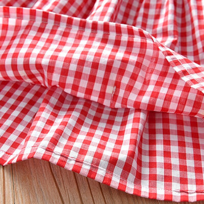 Sukienka w kratkę ze stokrotkami-Babylette