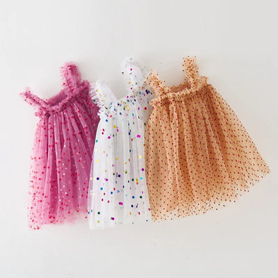 Tiulowa sukienka w kropki-Babylette