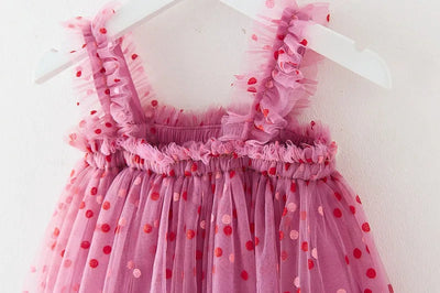 Tiulowa sukienka w kropki-Babylette