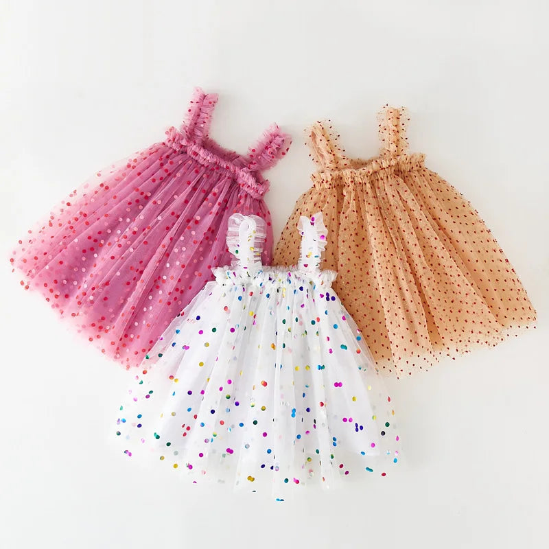 Tiulowa sukienka w kropki-Babylette