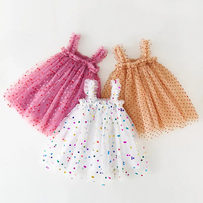 Tiulowa sukienka w kropki-Babylette
