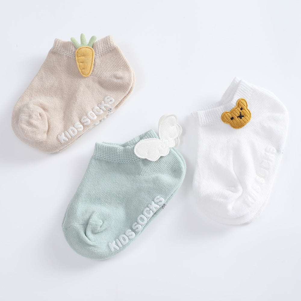 Zestaw 3 par skarpetek dziecięcych z ozdobami-Babylette