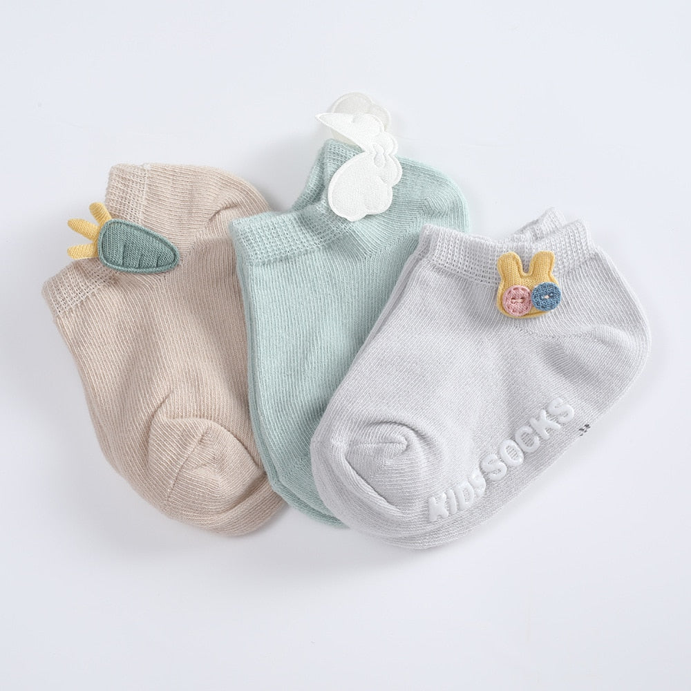 Zestaw 3 par skarpetek dziecięcych z ozdobami-Babylette