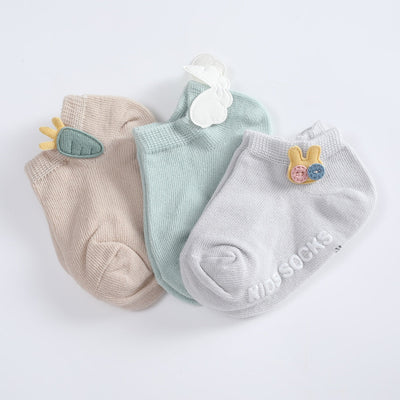 Zestaw 3 par skarpetek dziecięcych z ozdobami-Babylette