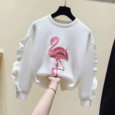 Bluza dziewczęca z motywem flaminga