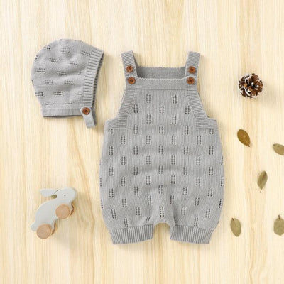 Bawełniany pajacyk z krótkim rękawem i czapeczką-Babylette