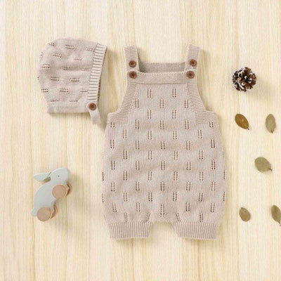 Bawełniany pajacyk z krótkim rękawem i czapeczką-Babylette