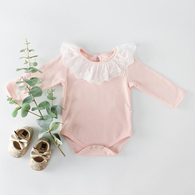 Body z długim rękawem i falbanką-Babylette