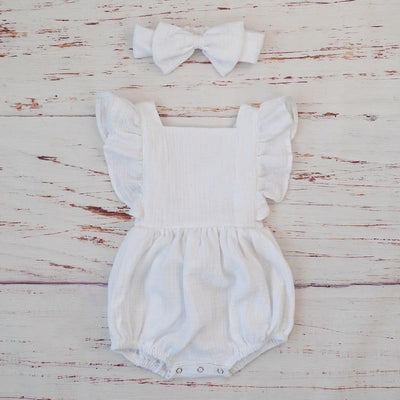 Dziewczęce body z falbanami i opaską-Babylette