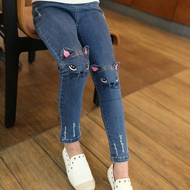 Dziewczęce jeansy z motywem-Babylette