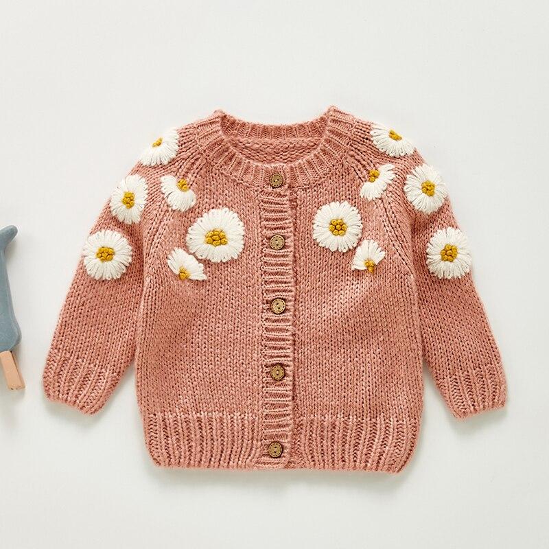 Dziewczęcy bawełniany sweterek z kwiatuszkami-Babylette
