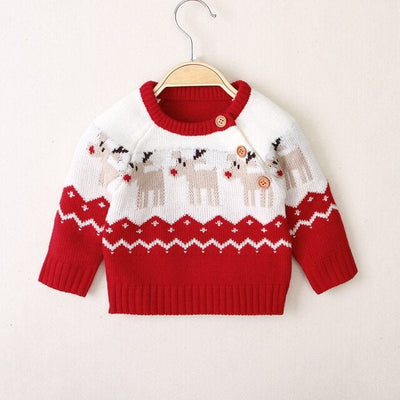Niemowlęcy sweterek w świąteczny wzór-Babylette