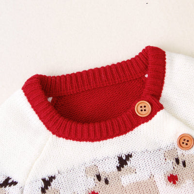 Niemowlęcy sweterek w świąteczny wzór-Babylette