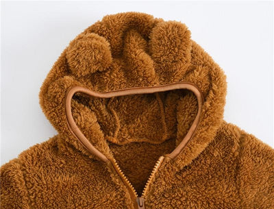 Pluszowa rozpinana bluza z kapturem-Babylette